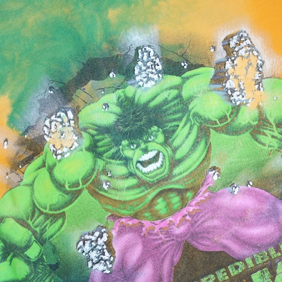 Vintage Y2K The Incredible Hulk Green Tie-dye Tee / 12Y+ - Picture 8 of 8